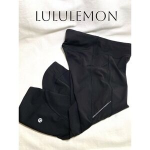 Lululemon Day Runner Mesh Panel Cropped Leggings‎ Black 6